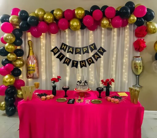 Special You Gold and Burgundy Theme Happy Birthday Decoration Items for Girls Multicolor  Pack of -71