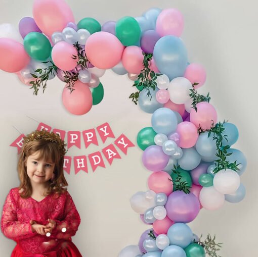 Happy Birthday Balloon Decoration Kit for Girls - Pack of 63 Multicolor  Pack of -63 - Image 5
