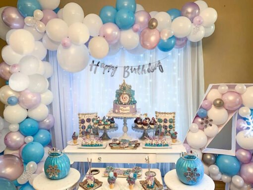 Frozen Theme Birthday Decoration Item for your little Princess Blue Pack of -58