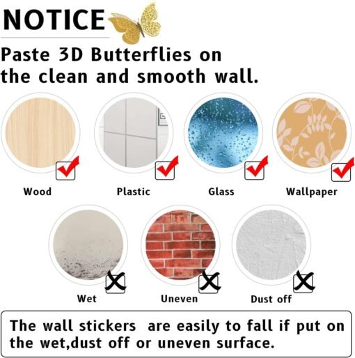 Multicolor 3D Butterfly for Decoration items for Wall Sticker Multicolor  Pack of -12 - Image 7
