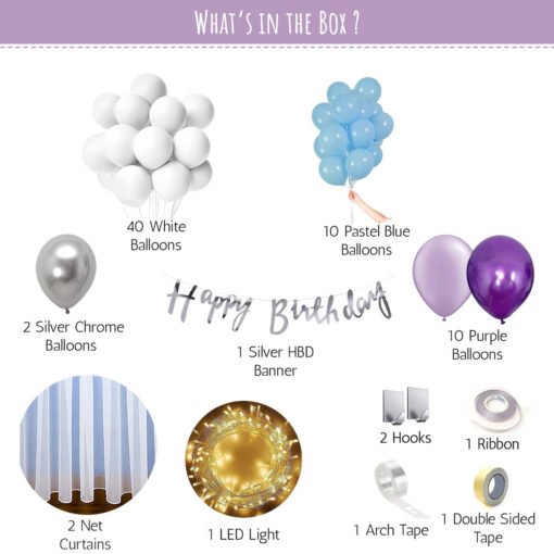 Frozen Theme Birthday Decoration Item for your little Princess Blue Pack of -58 - Image 2