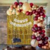 Burgundy & peach balloons birthday decoration item with fringe curtain Burgundy , Rose Gold, Peach and Gold Pack of -65