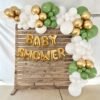Baby Shower decoration Item for mom to be with baby shower foil banner
 Olive green white golden Pack of -48