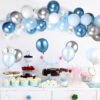 Blue and silver balloons combo for party decoration- 50 Items blue and silver 
 Pack of -50