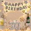 Happy 30th birthday decoration for men and women | Foil balloon set Multicolor  Pack of -64