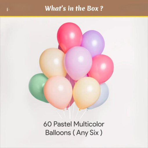60 Pastel Rainbow Balloons for Decoration  Pastel Rainbow Pack of -60 - Image 2