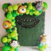 Jungle theme birthday decoration for kids with jungle faces foil balloon. Green Pack of -61