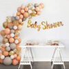 DIY Baby Shower Decoration Combo with Confetti Balloons Pink Grey White Golden Pack of -65