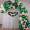 jungle theme birthday decorations kit with net fabric backdrop
 Multicolor  Pack of -69