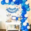 half birthday decoration items kit for baby boy Blue , White Pack of -63