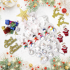 Christmas Tree Hanging Miniature Decoration Items (Pack of 47, Mini Size) Santa, Gift Box, Bells, Balls, Drums, Sticks, Top Star, Candy, Randear Home Decoration Hanging Ornaments Pack of 47