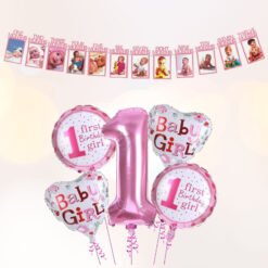 happy birthday decoration combo setfirst birthday 2pcs combofor kids girls birthday foil combo