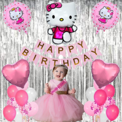 Happy birthday decoration set Hello kitty theme 61 Pcs Combo for kids girls  birthday party first 1st , 2nd, 5th , 10th