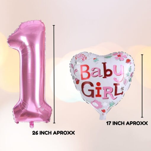 happy birthday decoration combo setfirst birthday 2pcs combofor kids girls birthday foil combo - Image 4