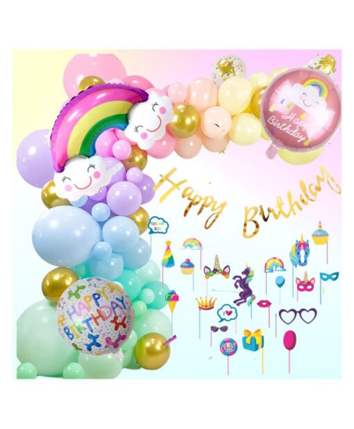 Happy Birthday Rainbow Foil Balloon - Pack of 69