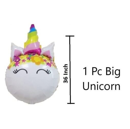 No 1 Gold Balloons with Unicorn Party Theme Birthday Decoration Items or Kit Gold Cursive Happy Birthday Banner Set of 13 Letters with 30 HD Mix Pastel Balloons birthday celebration Decoration + 18 " inch 3 Pcs Unicorn head Foil & 32" Inch 1 Pc Big Head Round Shape Unicorn Foil Balloons for House Party Supplies Decoration for Boys ,Girls & Kids Baby Shower + 18" Inch 2 Pcs Rose Pink Star Shape Foil Balloons + 1st Birthday or 1st Year Birthday Gold Foil Balloons (Pack of 50) - Image 5