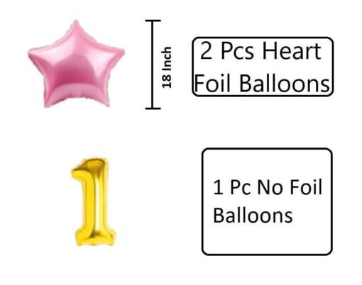 No 1 Gold Balloons with Unicorn Party Theme Birthday Decoration Items or Kit Gold Cursive Happy Birthday Banner Set of 13 Letters with 30 HD Mix Pastel Balloons birthday celebration Decoration + 18 " inch 3 Pcs Unicorn head Foil & 32" Inch 1 Pc Big Head Round Shape Unicorn Foil Balloons for House Party Supplies Decoration for Boys ,Girls & Kids Baby Shower + 18" Inch 2 Pcs Rose Pink Star Shape Foil Balloons + 1st Birthday or 1st Year Birthday Gold Foil Balloons (Pack of 50) - Image 7