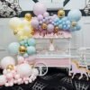 Pastel Balloons Arch Decorations- 115Pcs Garland for Combo Birthday Decoration/ Unicorn Theme/ Candy/ Donut/1st First Years Baby/Bachelorette