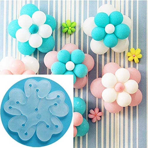 12 Pcs Reusable Portable Flower Shape Balloon Clips Holder for Wedding Event Decorations Birthday Party Supplies(White)(Plastic)