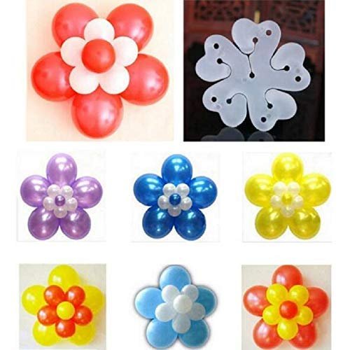 12 Pcs Reusable Portable Flower Shape Balloon Clips Holder for Wedding Event Decorations Birthday Party Supplies(White)(Plastic) - Image 4