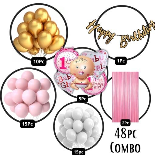 Banter First Birthday Decoration for Girls - 1st Birthday Theme Decorations for Girls - Baby 1st Birthday Party Supplies for Girls Birthday - Image 2