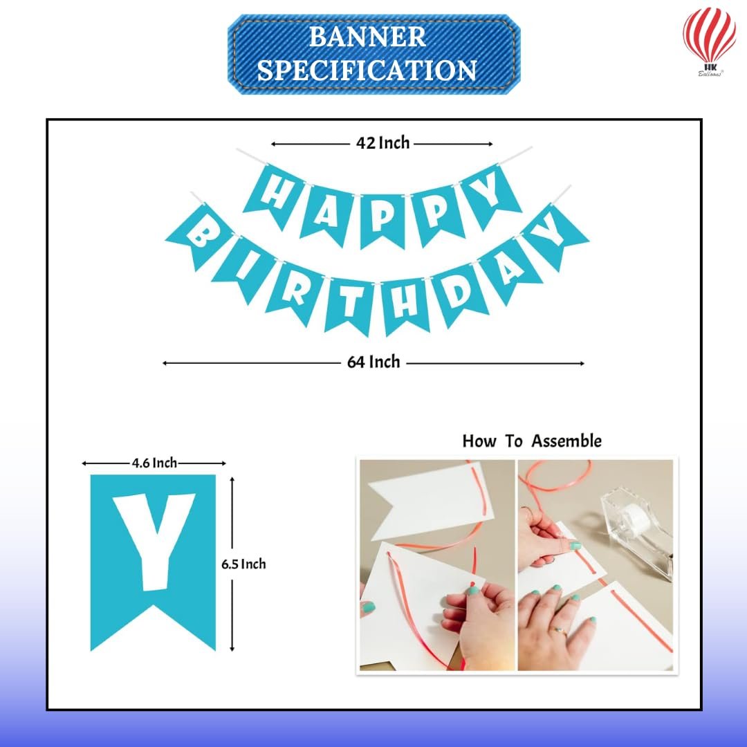 First Birthday Decoration Balloons with Photo Banner Pack of - Image 4