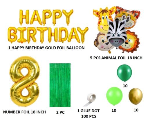 40 Pcs 8th Birthday Decoration For Boys Animal Theme Birthday Party Decorations (Pack of 40, Multicolor) - Image 2