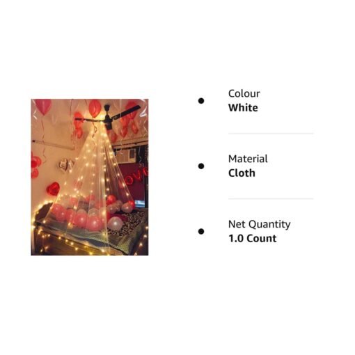 Traditional Backdrop Decoration Cloth -5Pcs White Net Curtain for Decoration with Lights | Backdrop for Pooja Decoration | Net Curtains for Decoration Birthday, Anniversary, Wedding, Pooja - Image 6