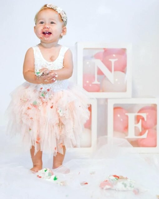 Baby Balloon Box For 1st Birthday Decoration 3 Pcs, One Box For 1st Birthday | First Birthday Decorations Girl | One Birthday Letter Stand | 1st Birthday Decoration For Girls | One Box - Image 5