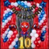 10th Happy Birthday Decoration Items Spider Theme Combo Pack of 57 Pcs for Boys, Girls, Kids Spider Theme Birthday Party Decorations, Spider Balloons For Birthday Decorations