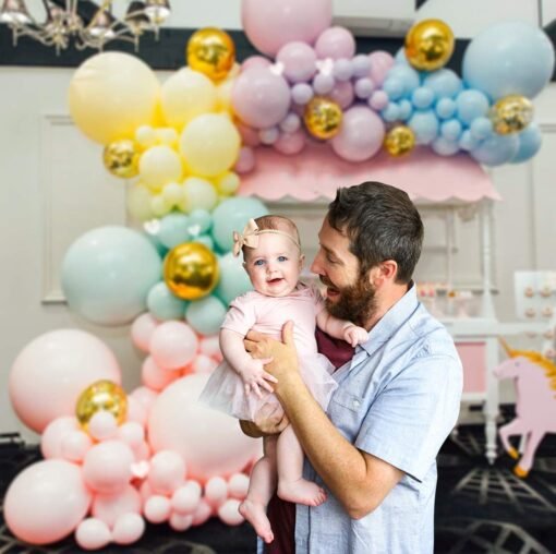 Pastel Balloons Arch Decorations- 115Pcs Garland for Combo Birthday Decoration/ Unicorn Theme/ Candy/ Donut/1st First Years Baby/Bachelorette - Image 7