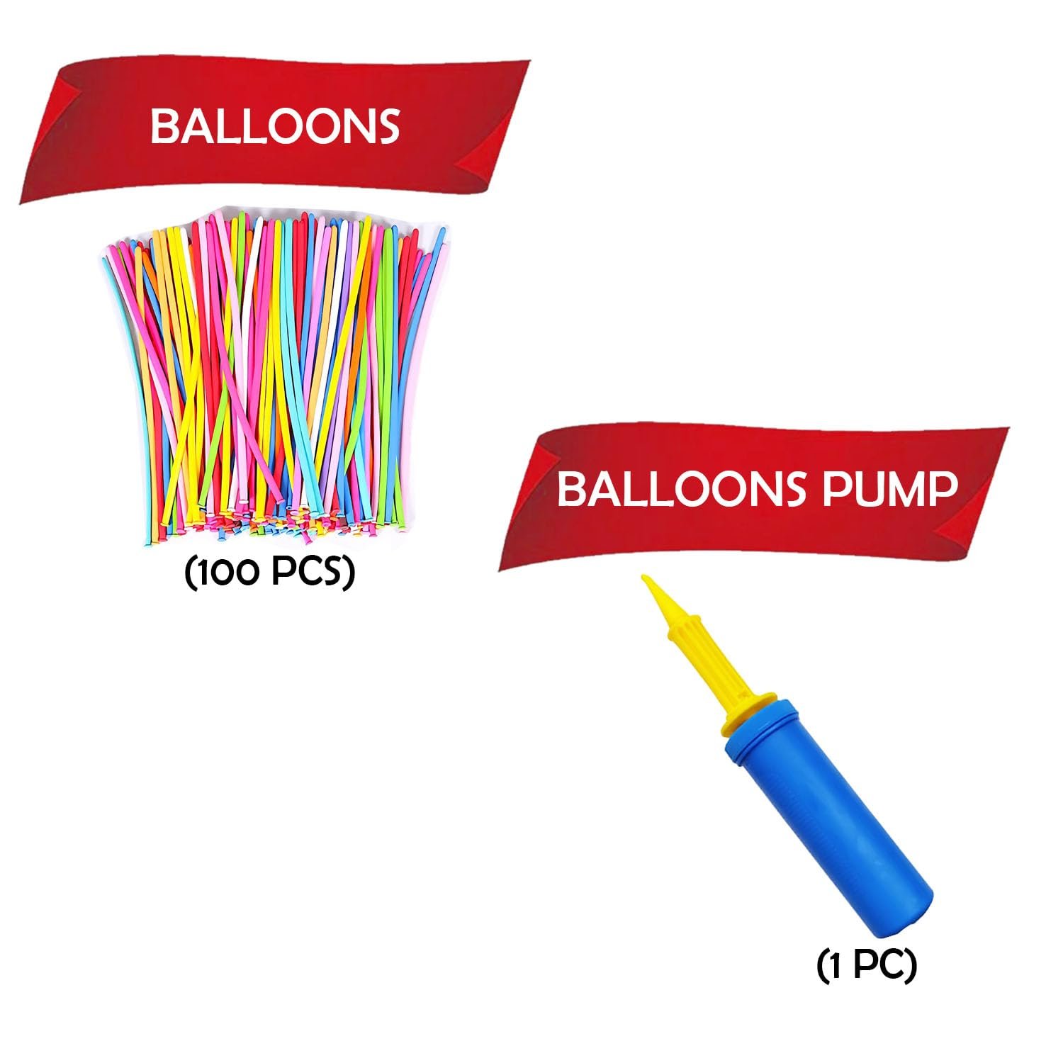 Rainbow Balloons - 100Pcs Long Balloons for Kids | Multicolor Twisting Balloons | birthday decoration items - Image 2