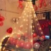 Traditional Backdrop Decoration Cloth -5Pcs White Net Curtain for Decoration with Lights | Backdrop for Pooja Decoration | Net Curtains for Decoration Birthday, Anniversary, Wedding, Pooja