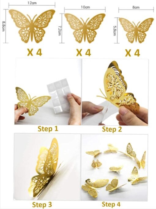 126 Pcs Butterfly Pink and Purple Balloon Garland Kit, Butterfly Theme Balloon Arch with Gold Butterfly Star Foil Balloons for Girls Women Birthday Baby Bridal Shower Wedding Party Decoration - Image 4