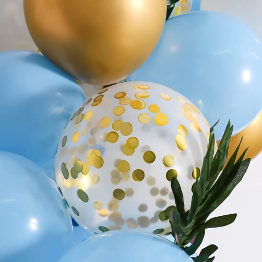 1st Birthday Decorations - Blue Decorations Set Including Air Pump, Aluminum Foil Paper No.1 Balloon, Gold Confetti Balloons, Gold Balloons - Pink - Image 4