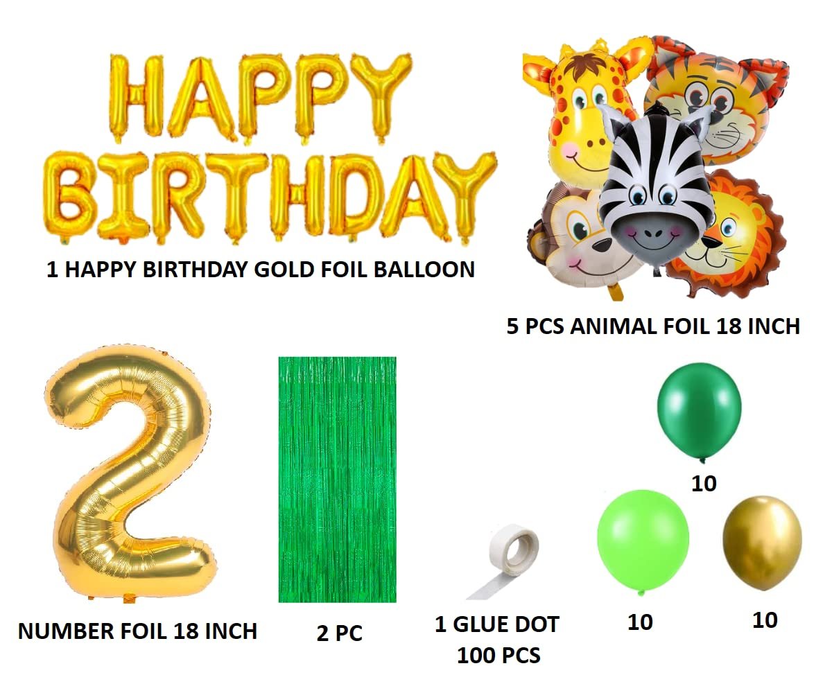 40 Pcs 2nd Birthday Decoration For Boys Animal Theme Birthday Party Decorations (Pack of 40, Multicolor) - Image 2