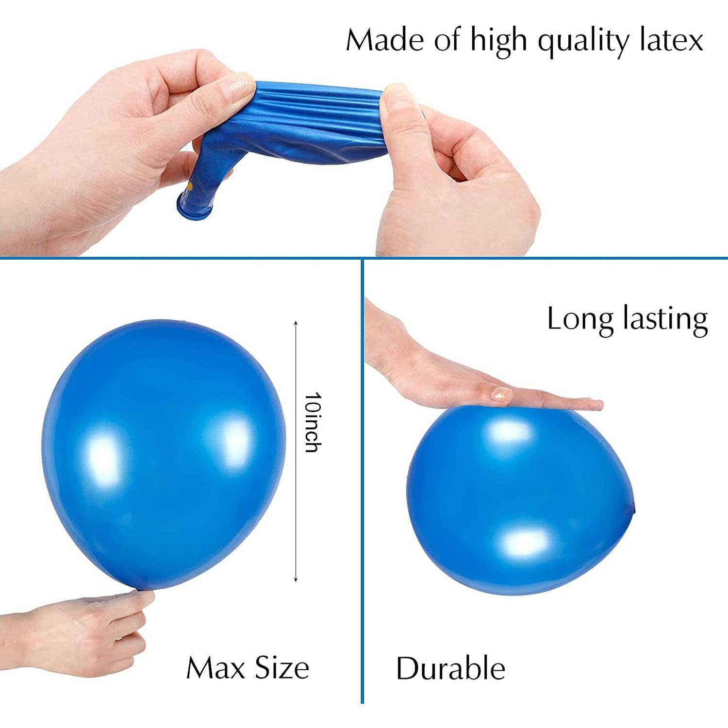 1st Birthday Decoration Items Combo- Set of 56 Pcs | 12 Months Photo Banner(cardstock) for Birthday | Blue Birthday Decoration with Led Light | Balloons for Decoration - Image 7