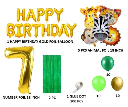 40 Pcs 7th Birthday Decoration For Boys Animal Theme Birthday Party Decorations (Pack of 40, Multicolor) - Image 2