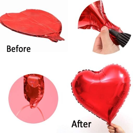(Pack of 10) 18 Inch Red Heart Shaped Balloons/Heart shape balloons for decoration/Red heart balloons for decoration/valentine balloons decoration/valentine day balloons - Red - Image 4