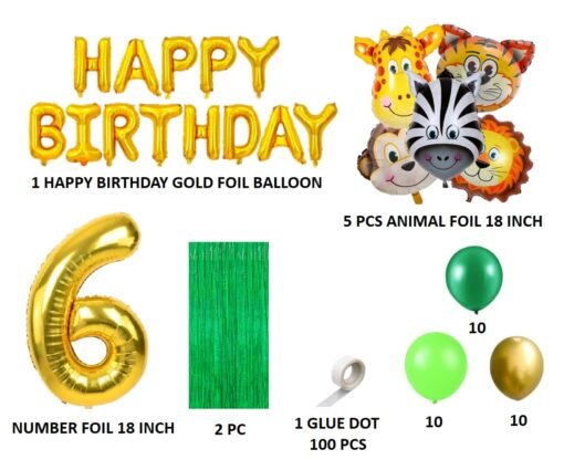 40 Pcs 6th Birthday Decoration For Boys Animal Theme Birthday Party Decorations (Pack of 40, Multicolor) - Image 2