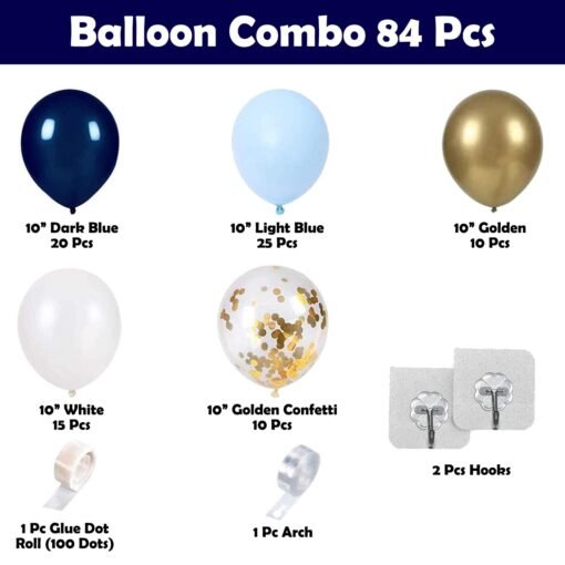 For Decoration - 84Pcs, Balloon Decoration For Birthday, Babyshower, Anniversary | Bride To Be, Happy Birthday Balloons For Decoration | Confetti, Latex, Metallic Balloons Decor - Image 2