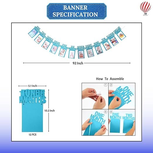 First Birthday Decoration Balloons with Photo Banner Pack of - Image 3