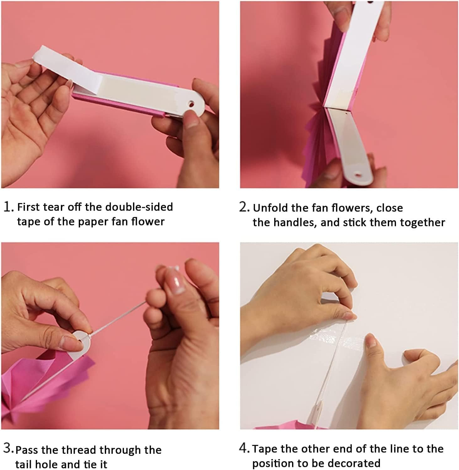 Pink Birthday Decoration - 33Pcs Combo with Paper Fan Decoration | Pink Balloons For Birthday Decoration | Birthday Decoration Items For Girl | Pink Theme Birthday Decorations - Image 4