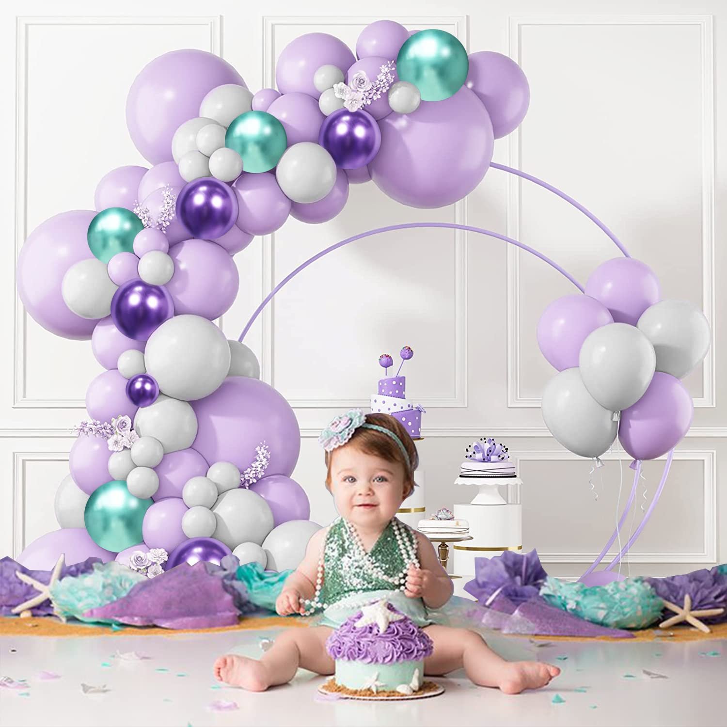 Rubber Mermaid Balloons For Birthday Decoration -Pack Of 61 Cute Balloon Decoration For Birthday|Birthday Decoration Items|Mermaid Theme Birthday Decorations|Balloon Decoration Kit,Multi - Image 7