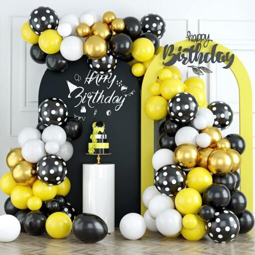 Bee Balloon Arch, Yellow Balloon Garland Kit, Yellow and White Balloon Garland Kit, Yellow Balloon Arch Kit for Bee Theme Party, Bee Balloon Arch Kit for Boys And Girls Baby Shower Party Decorations