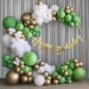 Green Birthday Decoration-48 Pcs Combo|Happy Birthday Decoration For Husband|Girls|Green|Gold Balloons For Decoration|Foil Birthday Banner|Birthday Decoration Items For Girl|Boy