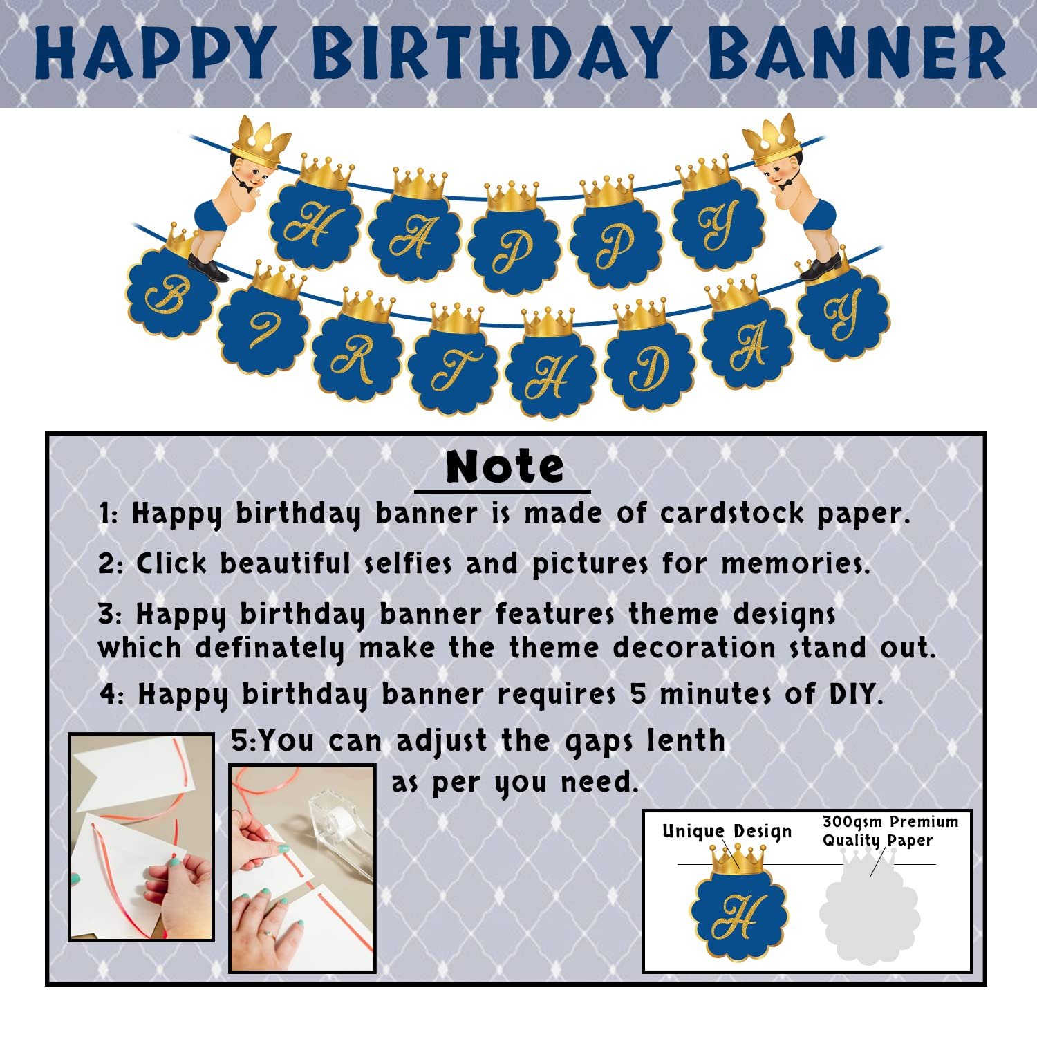 1st Birthday Boy Decoration Combo Set - 64Pcs for Celebration / 1st birthday decoration for boys / First birthday decorations boy theme - Image 3