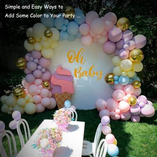 Pastel Balloons Arch Decorations- 115Pcs Garland for Combo Birthday Decoration/ Unicorn Theme/ Candy/ Donut/1st First Years Baby/Bachelorette - Image 3