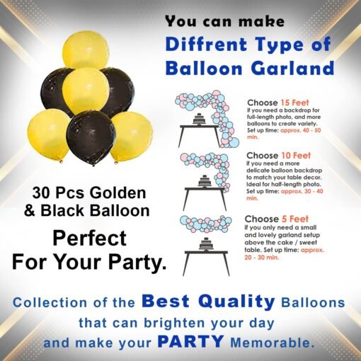 Happy Birthday Banner Decoration Kit 32 Pcs Set for Husband Boys Balloons Decorations Items Combo With Golden Square Foil Curtain, Metallic Balloons - Image 5