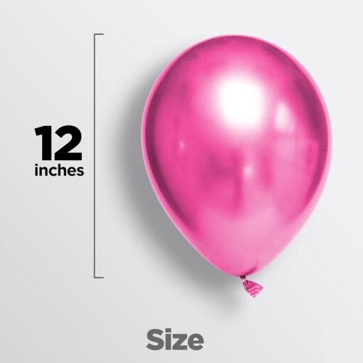 Set of 60 Pcs - 15 Pink 15 Silver & 15 Purple Metallic Balloons, Pink Happy Birthday Banner, 2 Silver Curtains Theme Backdrop - Image 6